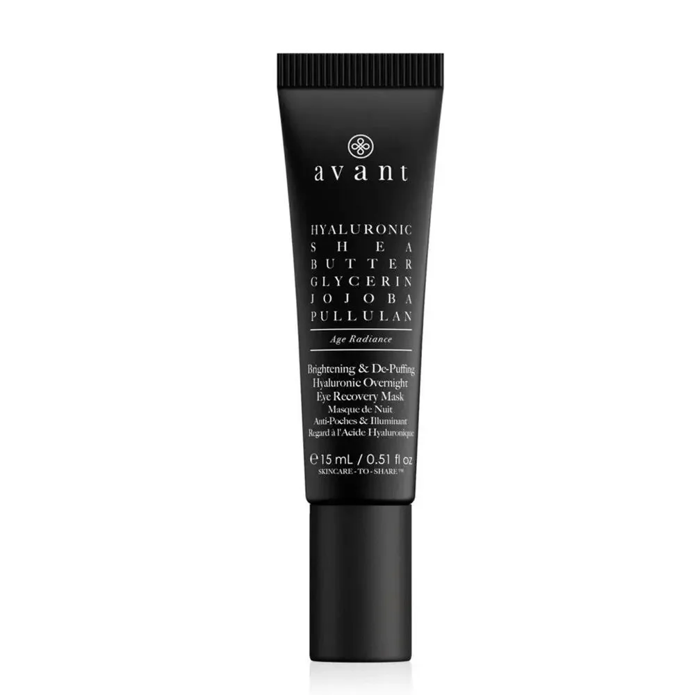 AVANT Brightening De-Puffing Hyaluronic Overnight Eye Mask 0.51 oz 15ml New